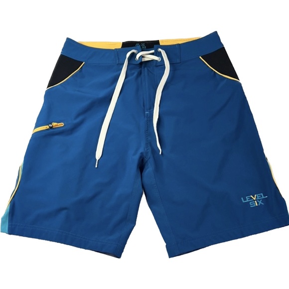 🎯🎉HP🎉 Level Six Boardshort Blue Size 30 No Lining - Picture 1 of 10